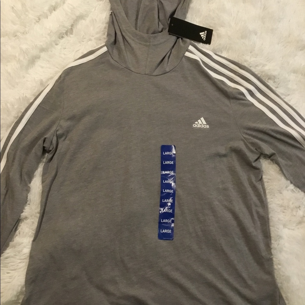 Adidas Women’s TransitionLightweight Hoodie Long Sleeve Large Grey Heath…